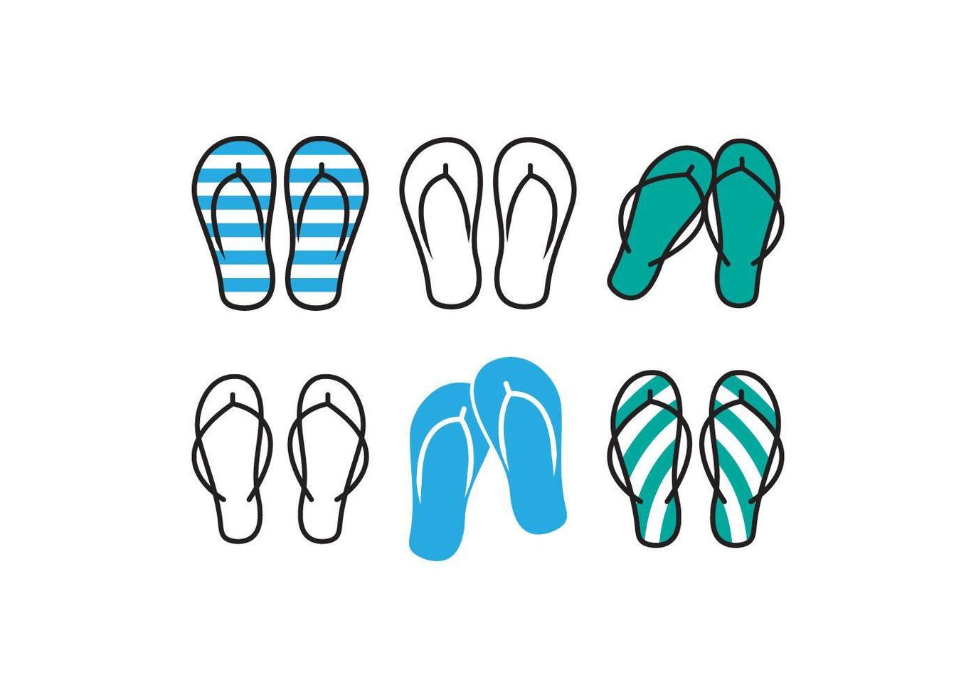 flip flop sandaal pictogrammen vector