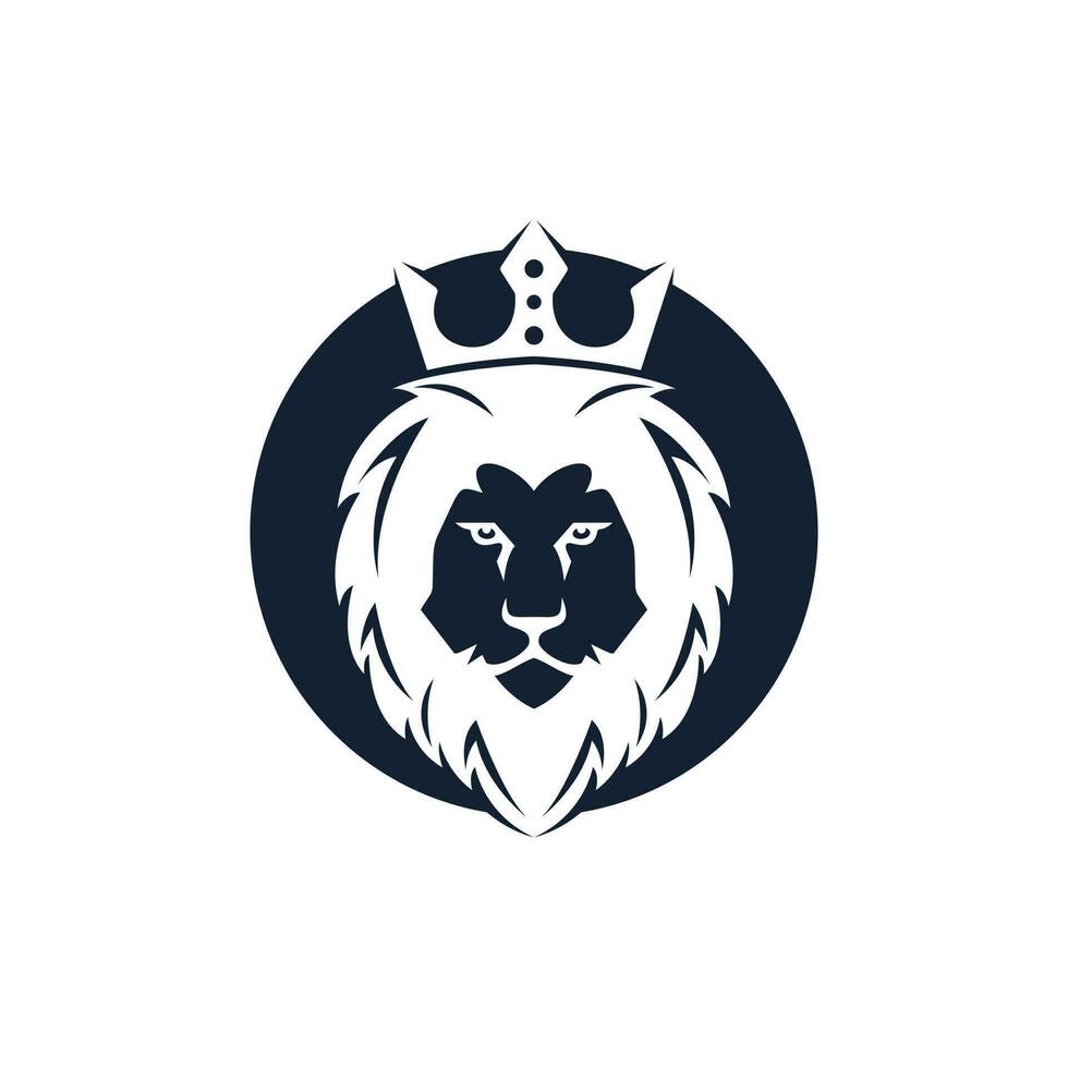 leeuw hoofd logo vector ontwerp. leeuw koning hoofd teken concept.