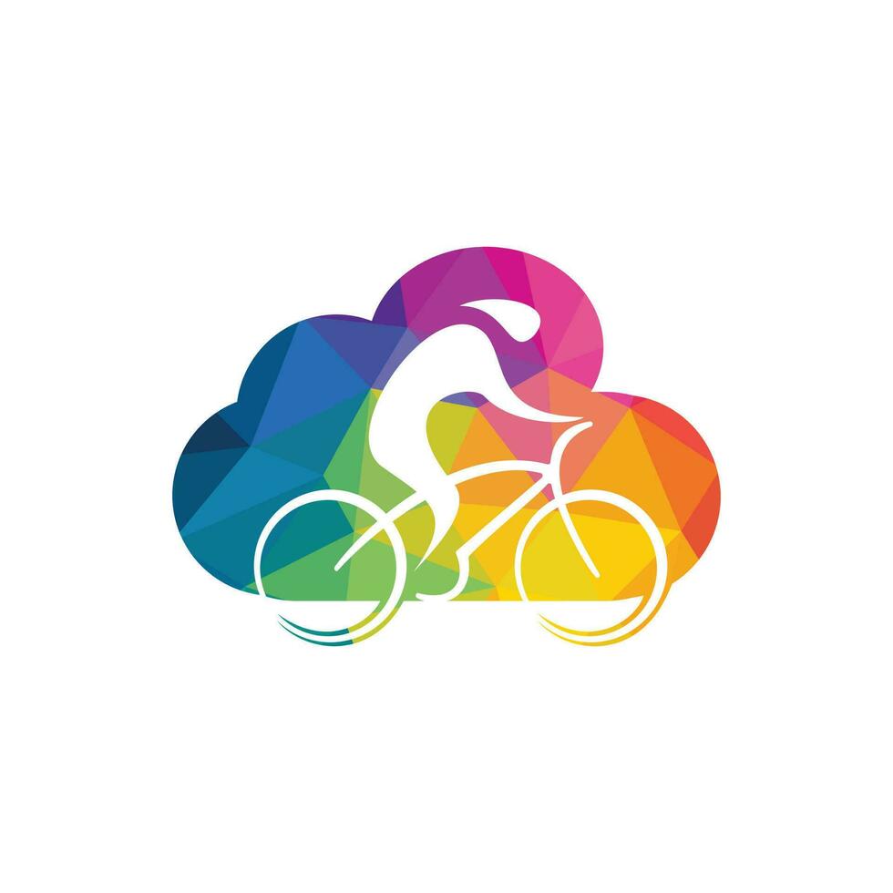 wolk wielersport ras vector logo ontwerp. fiets winkel logo ontwerp sjabloon.