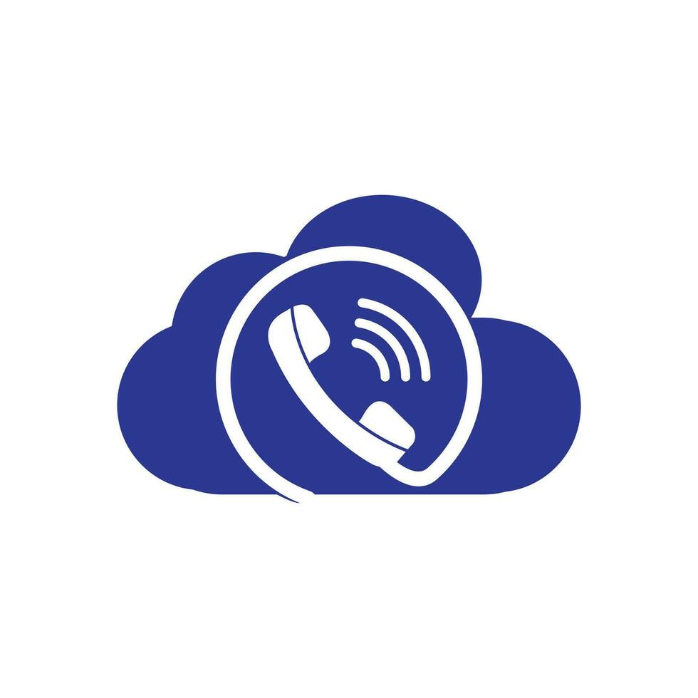telefoon en wolk logo sjabloon ontwerp. telefoon logo met modern kader vector ontwerp.