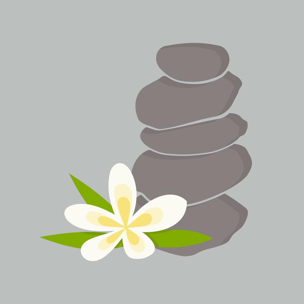 bloem en rots balans logo vector