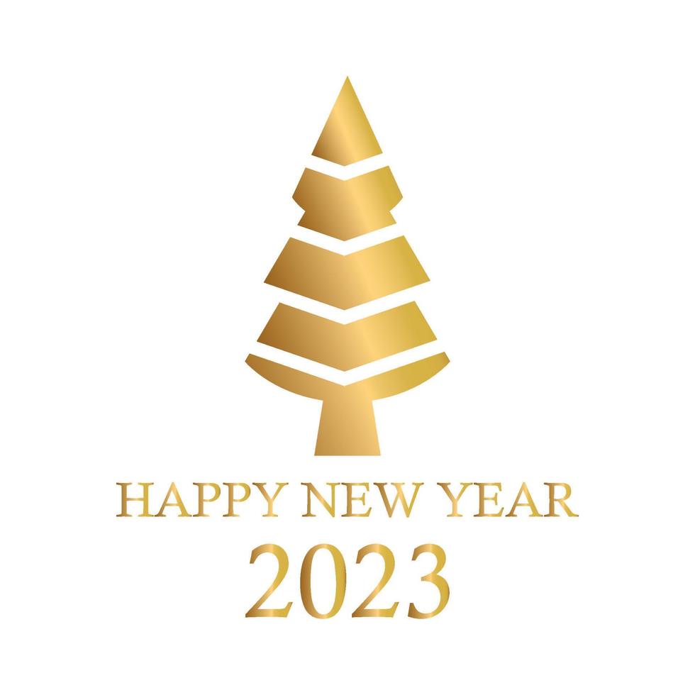 abstract gouden Kerstmis boom, vakantie symbool Kerstmis, nieuw jaar 2023 - vector