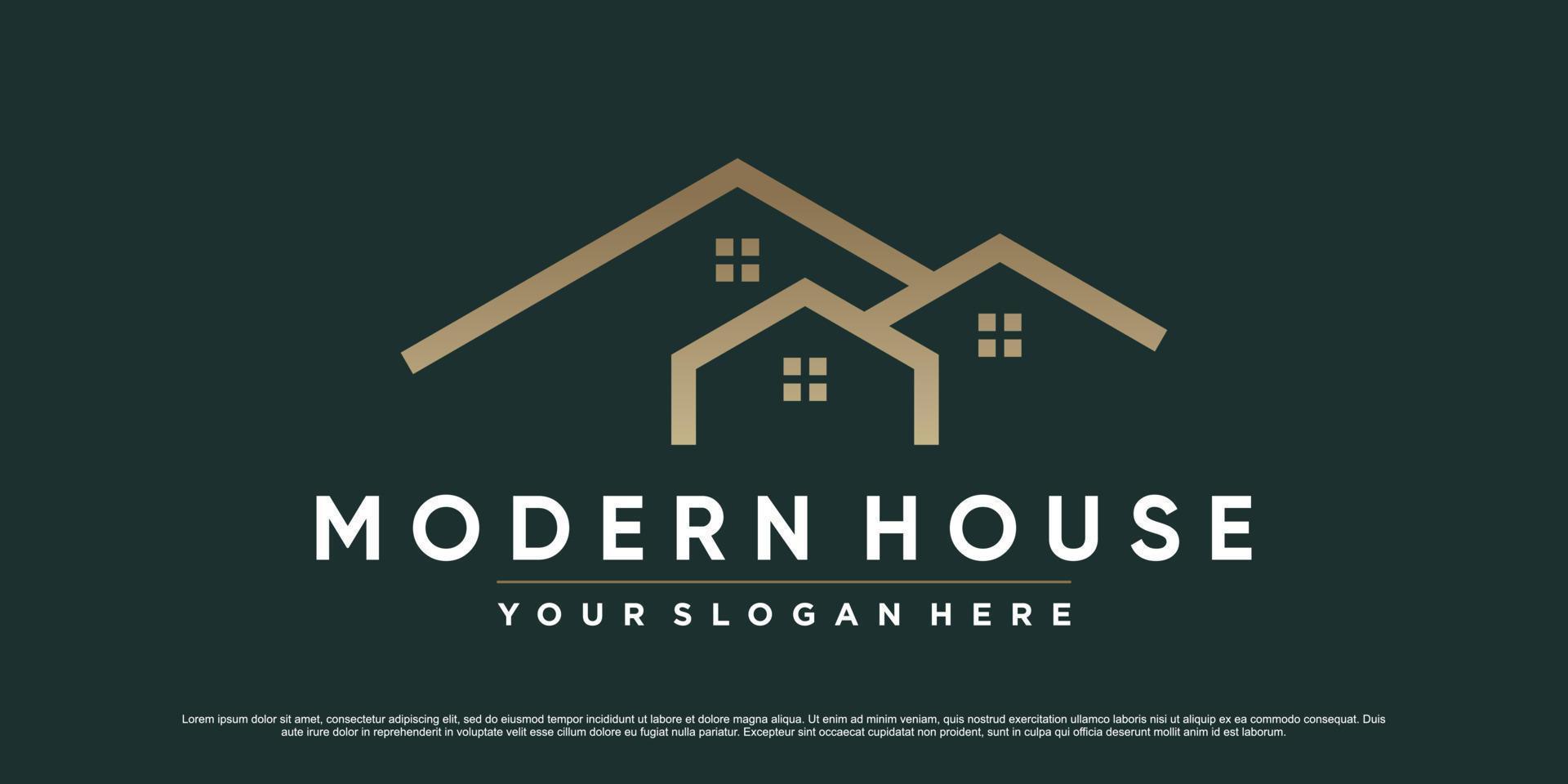 modern huis logo ontwerp sjabloon voor bedrijf icoon met creatief concept vector