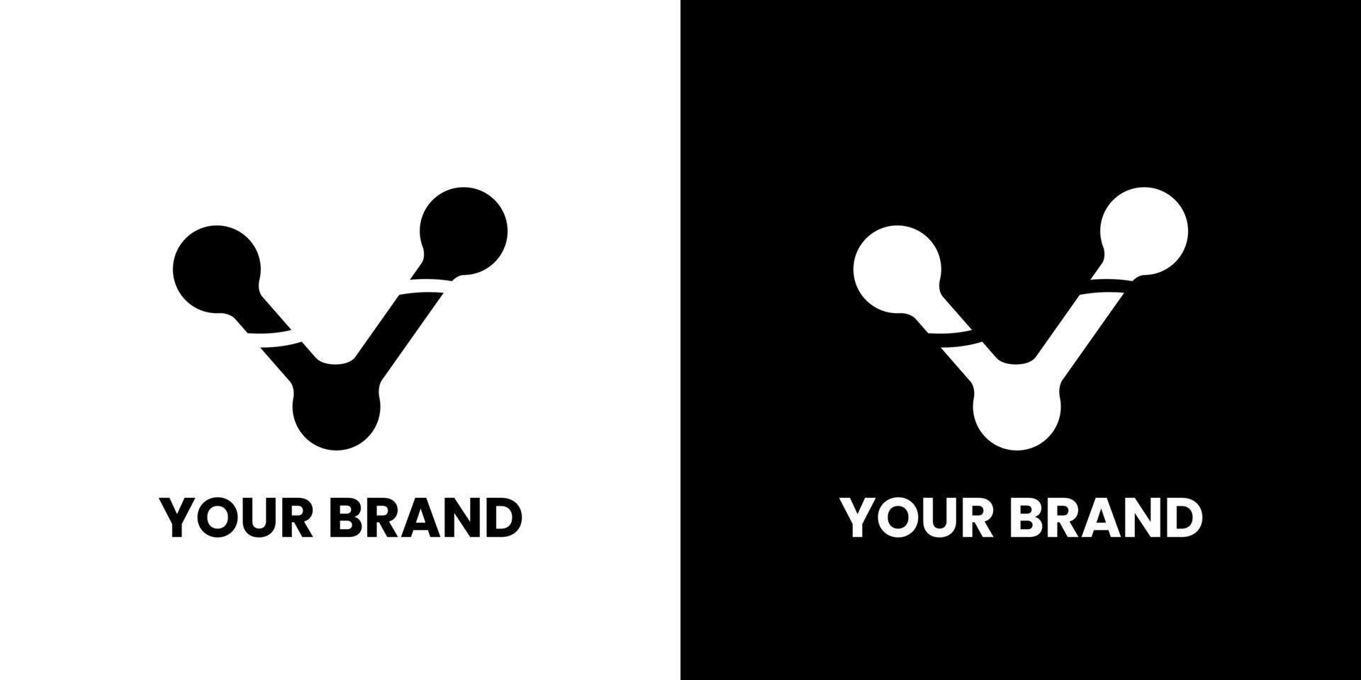 v logo voor elektronisch merk identiteit ontwerp modern minimalistische elegant gemakkelijk creatief idee vector