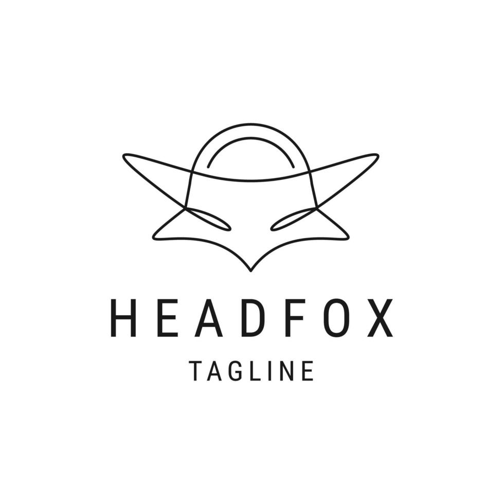 hoofd vos lijn logo ontwerp sjabloon vlak vector