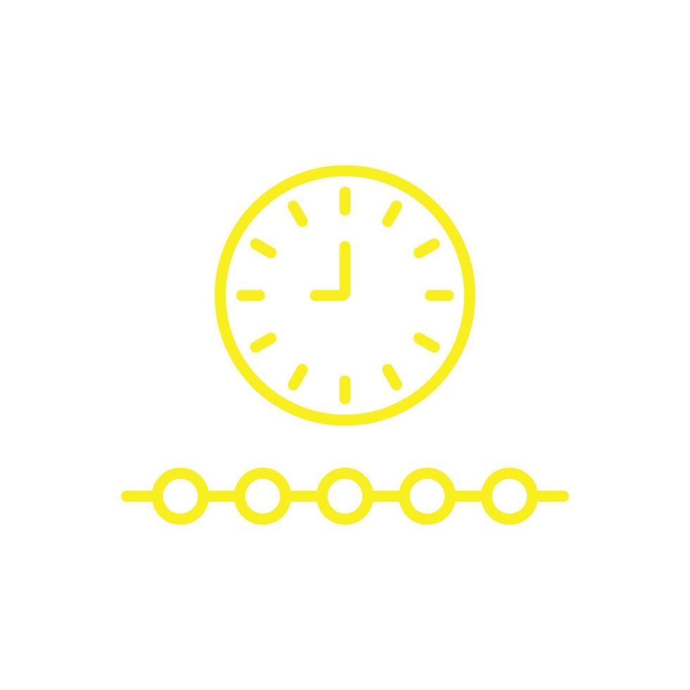 eps10 geel vector tijdlijn of vooruitgang lijn icoon geïsoleerd Aan wit achtergrond. FinTech technologie contouren symbolen in een gemakkelijk vlak modieus modern stijl voor uw website ontwerp, logo, en mobiel app