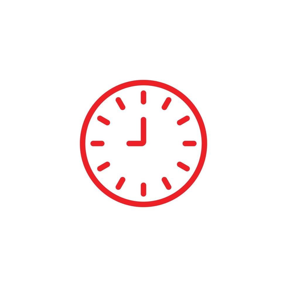 eps10 rood vector negen of 9 uur abstract lijn icoon geïsoleerd Aan wit achtergrond. single tijd klok schets symbool in een gemakkelijk vlak modieus modern stijl voor uw website ontwerp, logo, en mobiel app