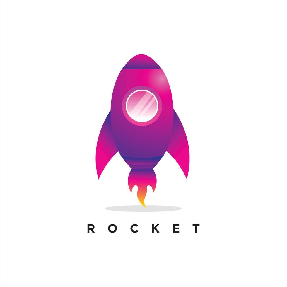 raket tekenfilm ontwerp icoon met helling kleur vector