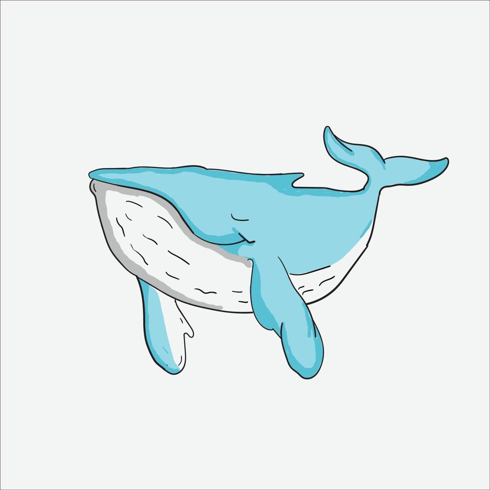 schattig walvis kunst vector