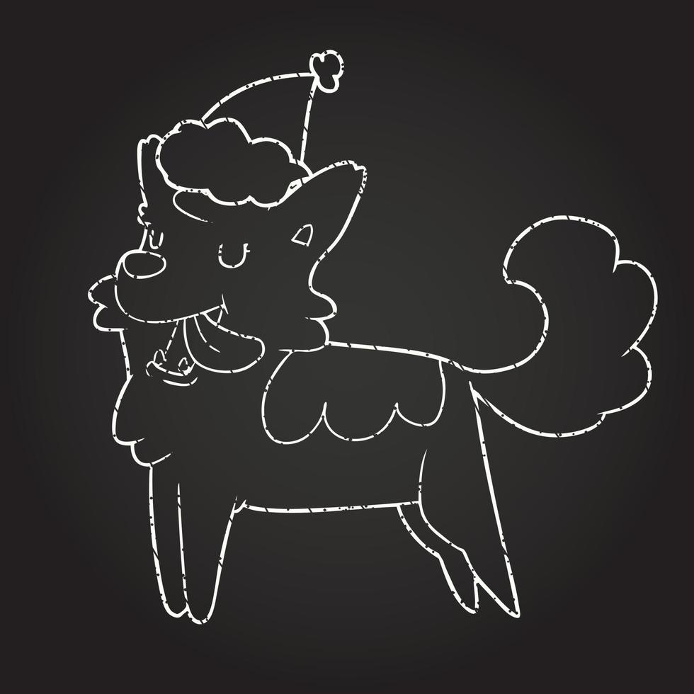 kerst hond krijt tekening vector