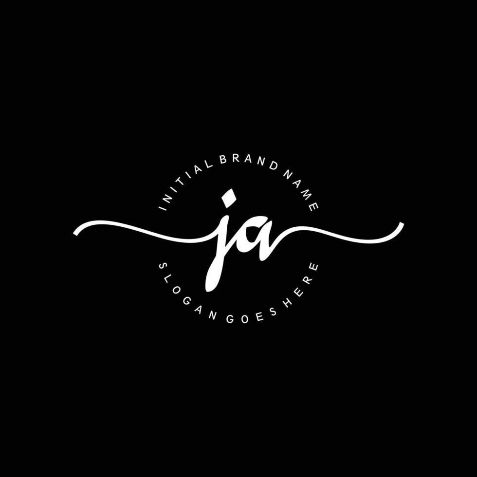 eerste ja handschrift logo sjabloon vector