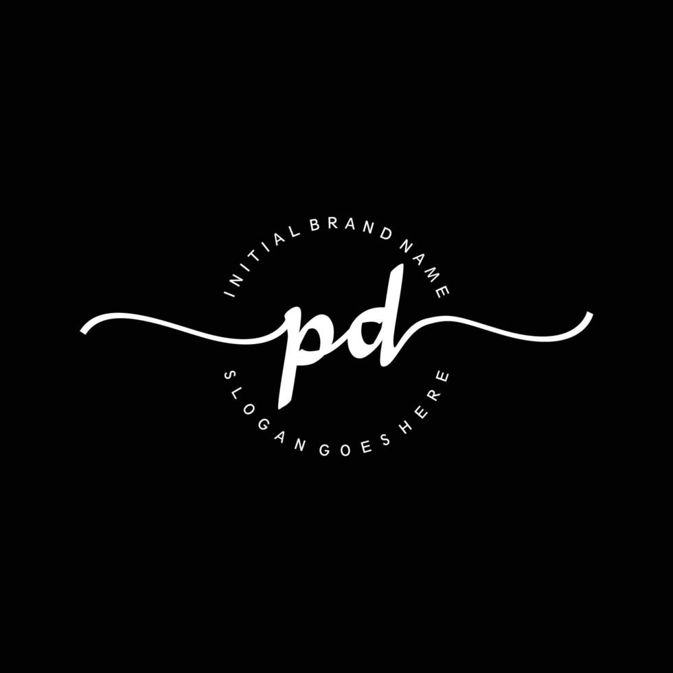 eerste pd handschrift logo sjabloon vector