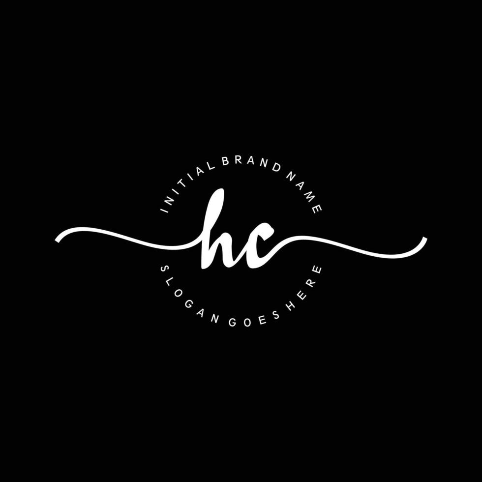 eerste hc handschrift logo sjabloon vector