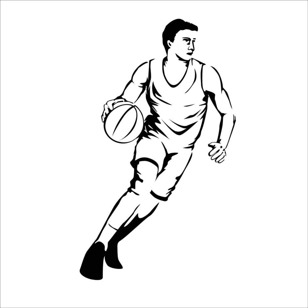 basketbal speler silhouet. Mens atleet teken en symbool. vector