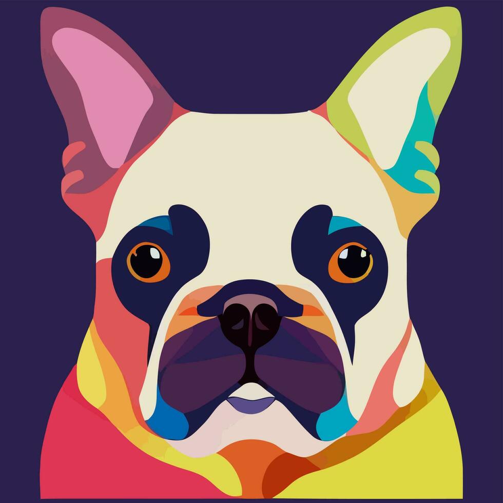 illustratie vector grafisch van kleurrijk Frans bulldog geïsoleerd mooi zo voor logo, icoon, mascotte, afdrukken of aanpassen uw ontwerp