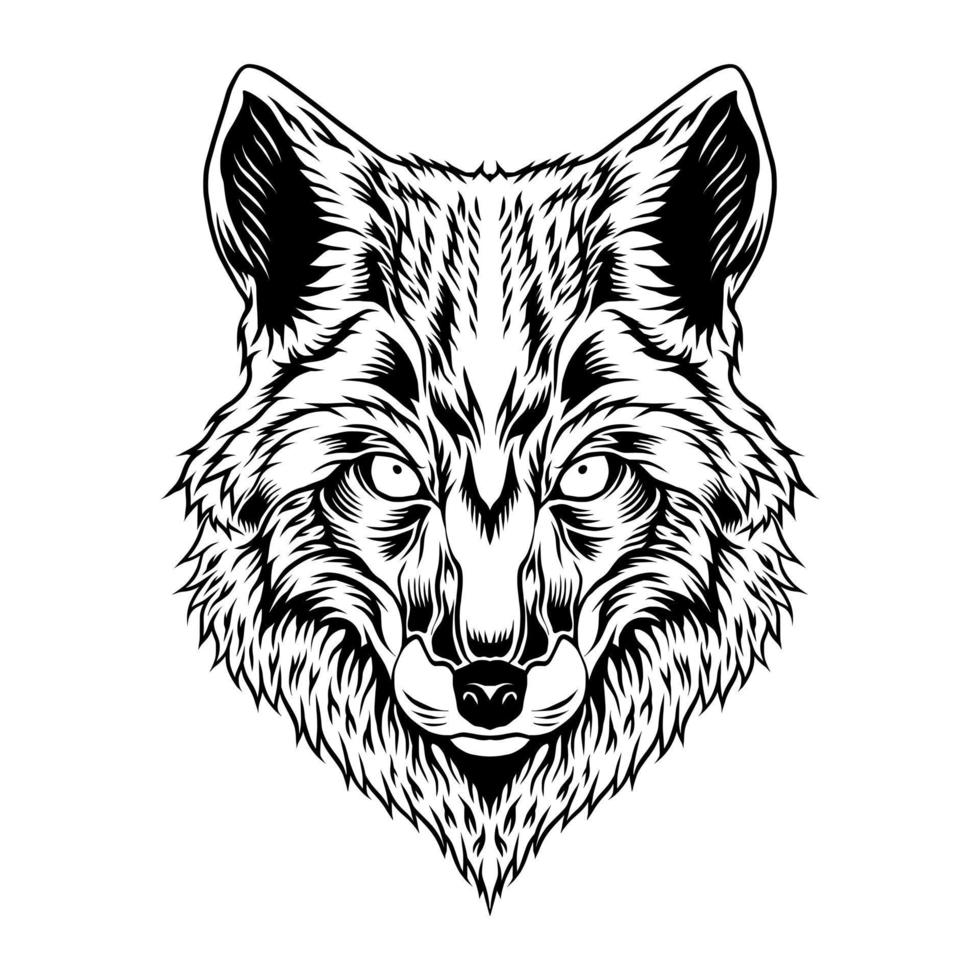 wolf hoofd vector logo