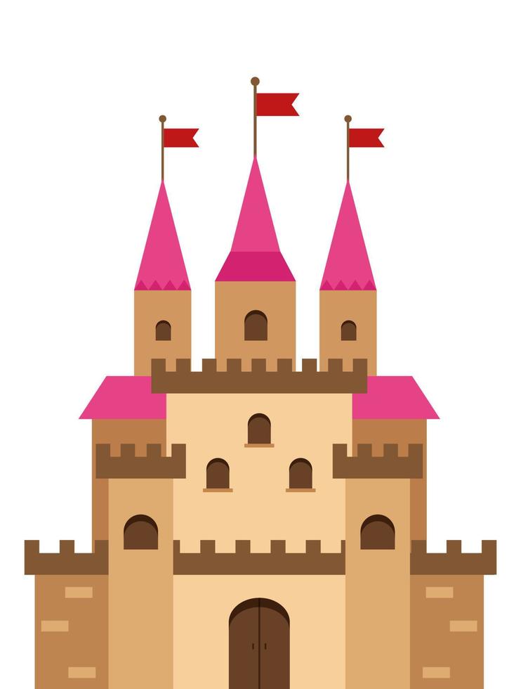 kasteel icoon in vlak stijl vector