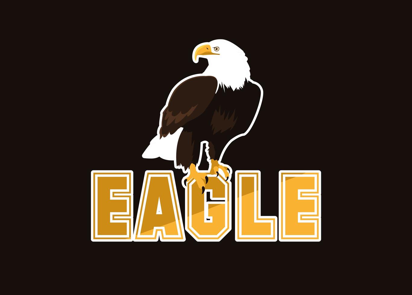 bald eagle vogel met woord vector