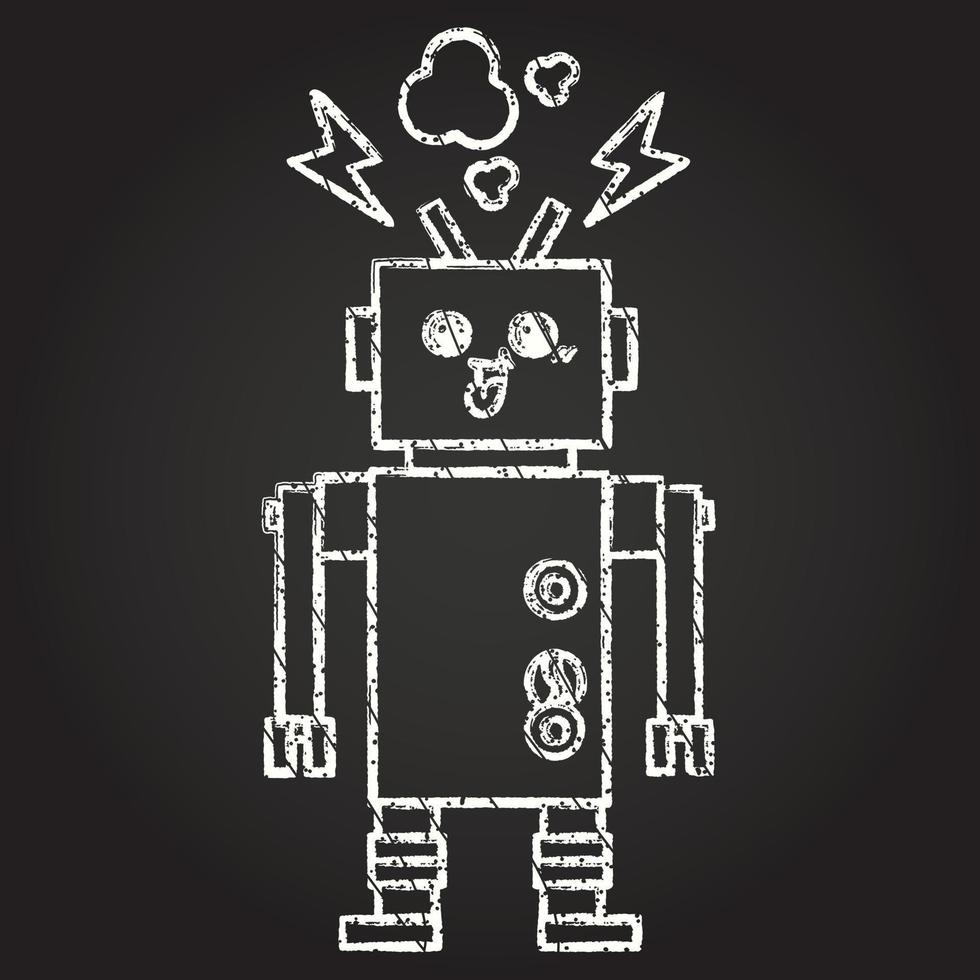 robot krijt tekening vector