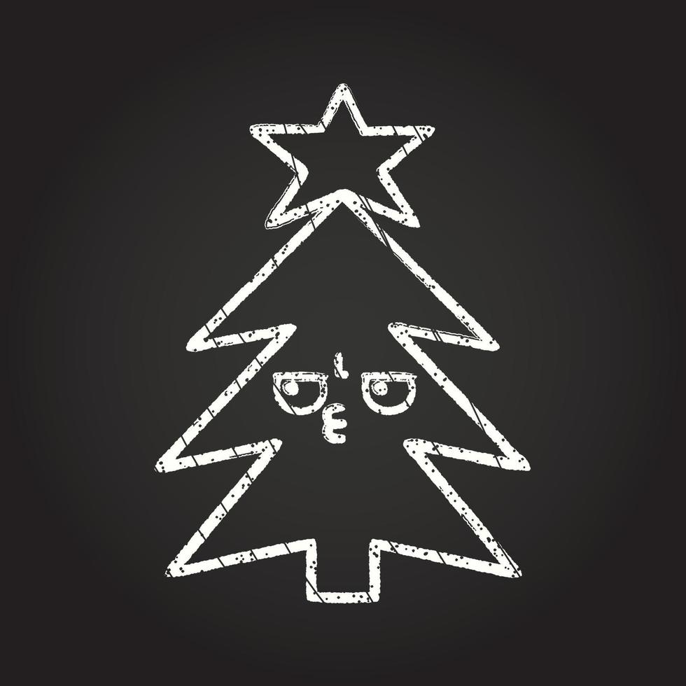 kerstboom krijt tekening vector