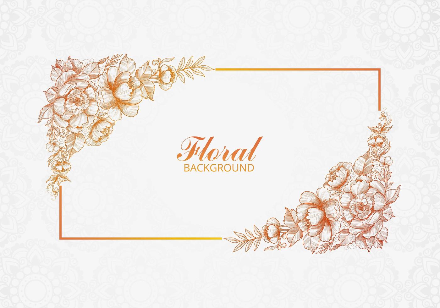 mooie decoratieve bruiloft bloemen kaart met frame vector