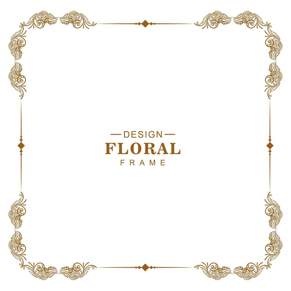 vintage barok gouden ornament hoek bloemen frame vector