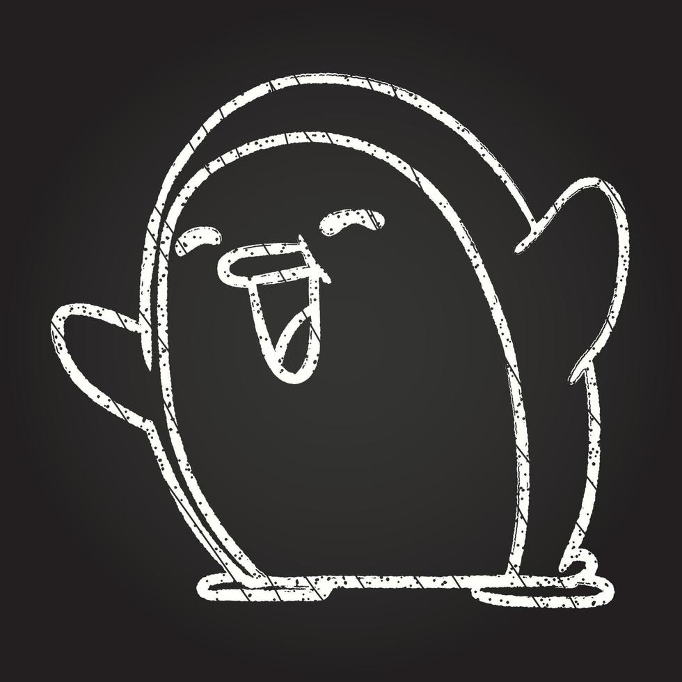pinguïn krijttekening vector