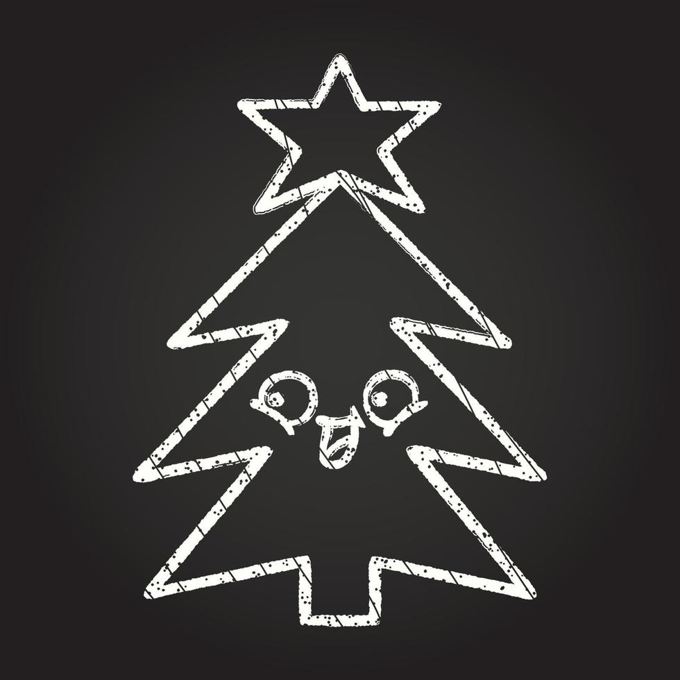 kerstboom krijt tekening vector