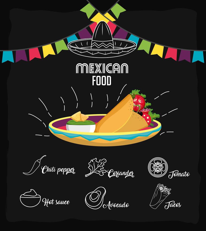 Mexicaans eten ontwerp vector