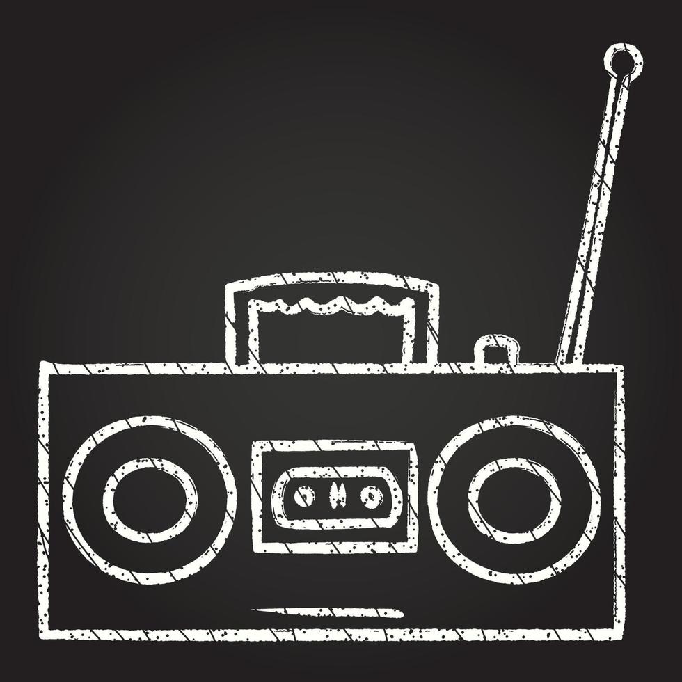 boombox krijttekening vector