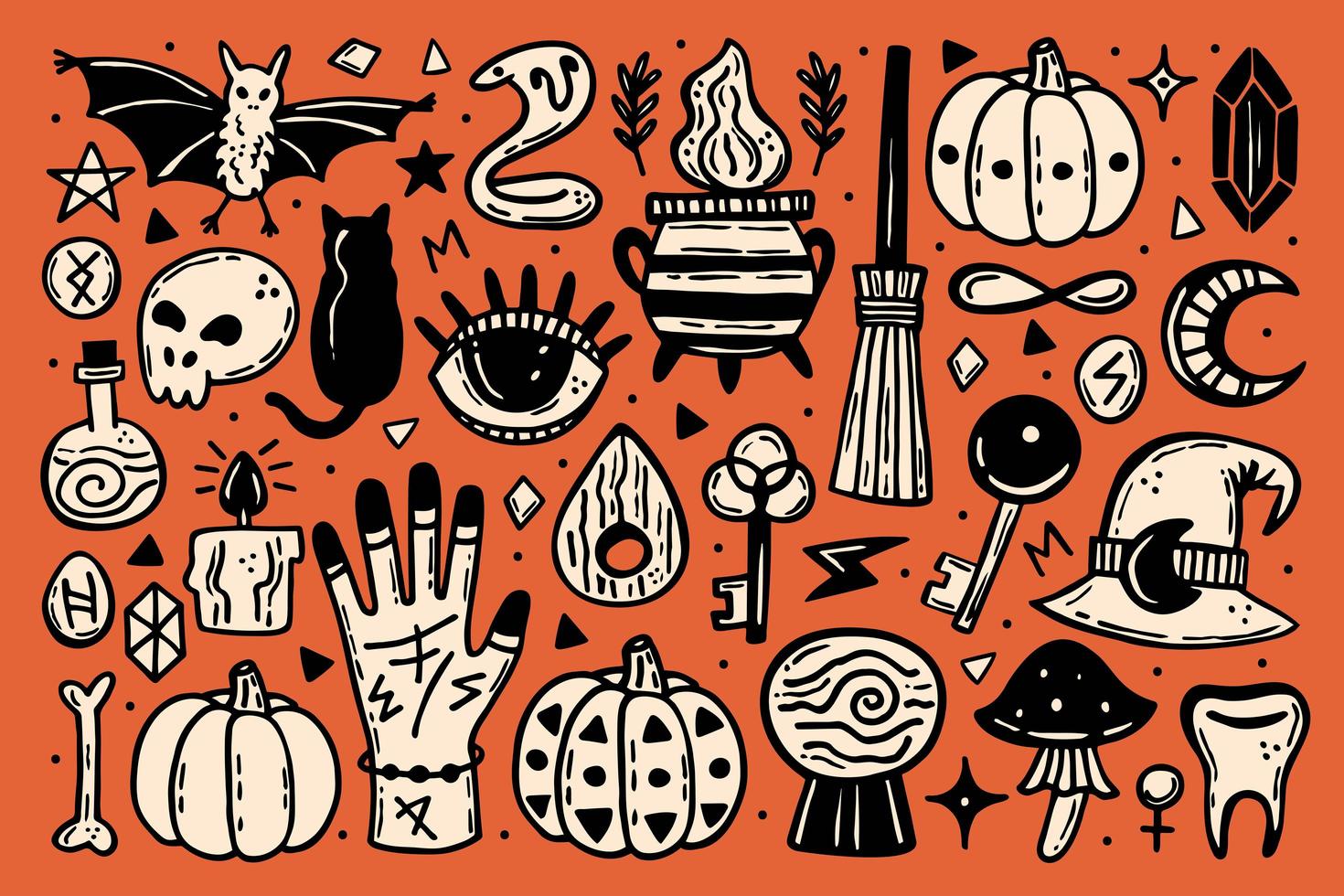 schattig halloween pictogramserie vector