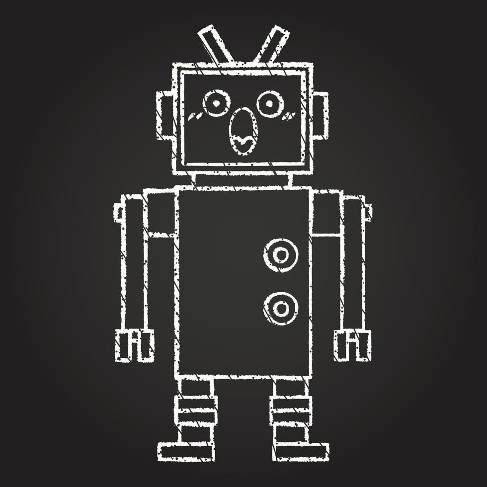 robot krijt tekening vector