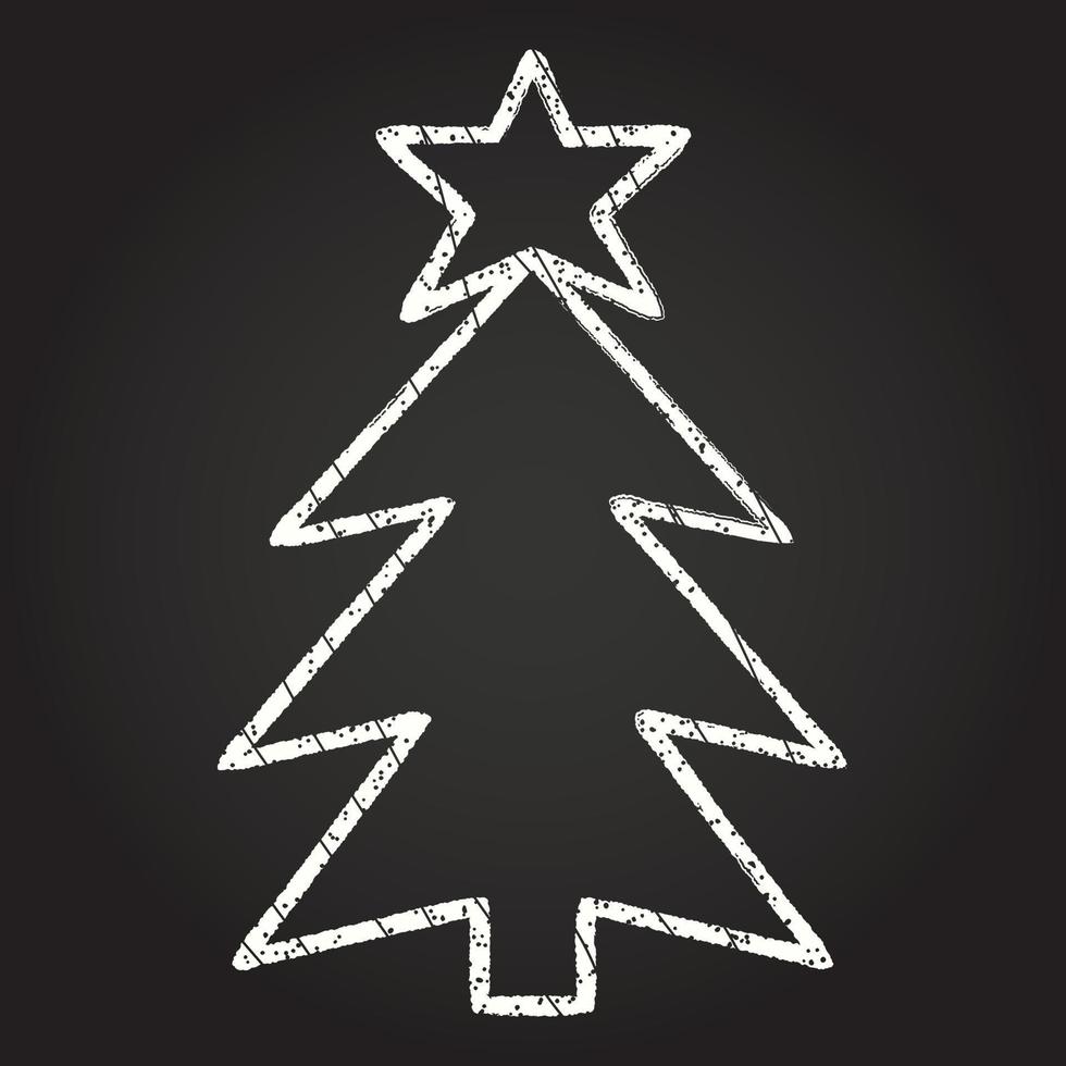 kerstboom krijt tekening vector