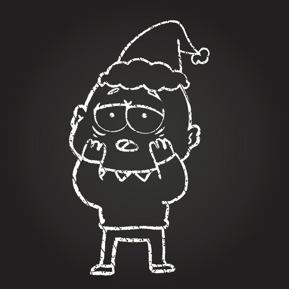 kerst man krijt tekening vector