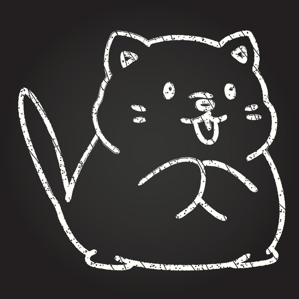 kat krijt tekening vector