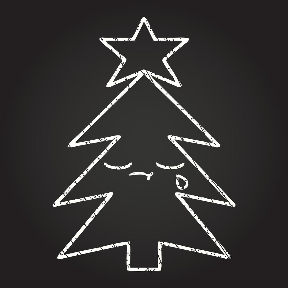 kerstboom krijt tekening vector