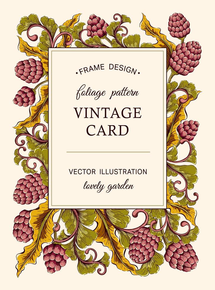 bloemen vintage wenskaart vector