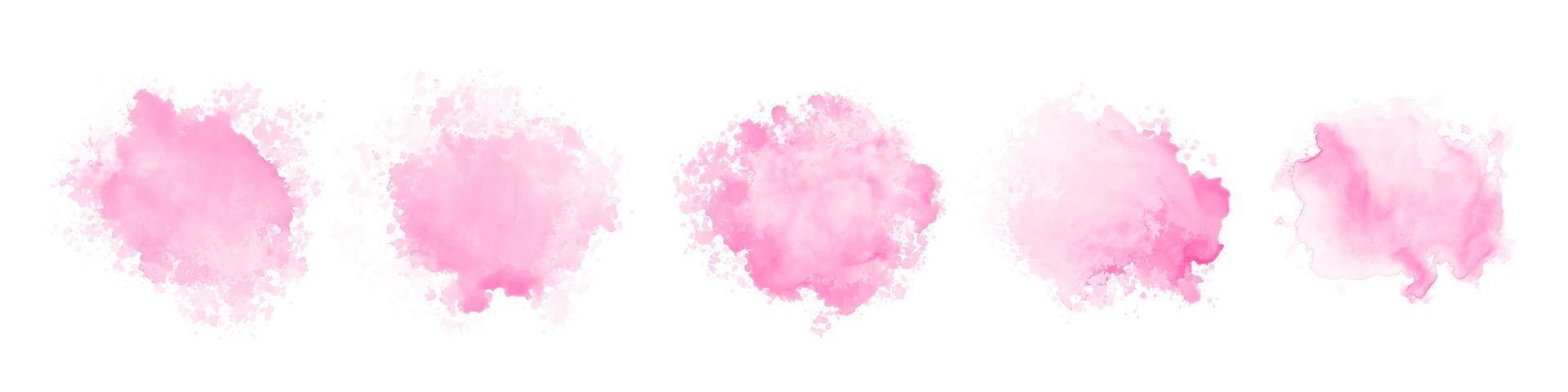 abstract roze waterverf water plons reeks Aan een wit achtergrond. vector waterverf structuur in roos kleur
