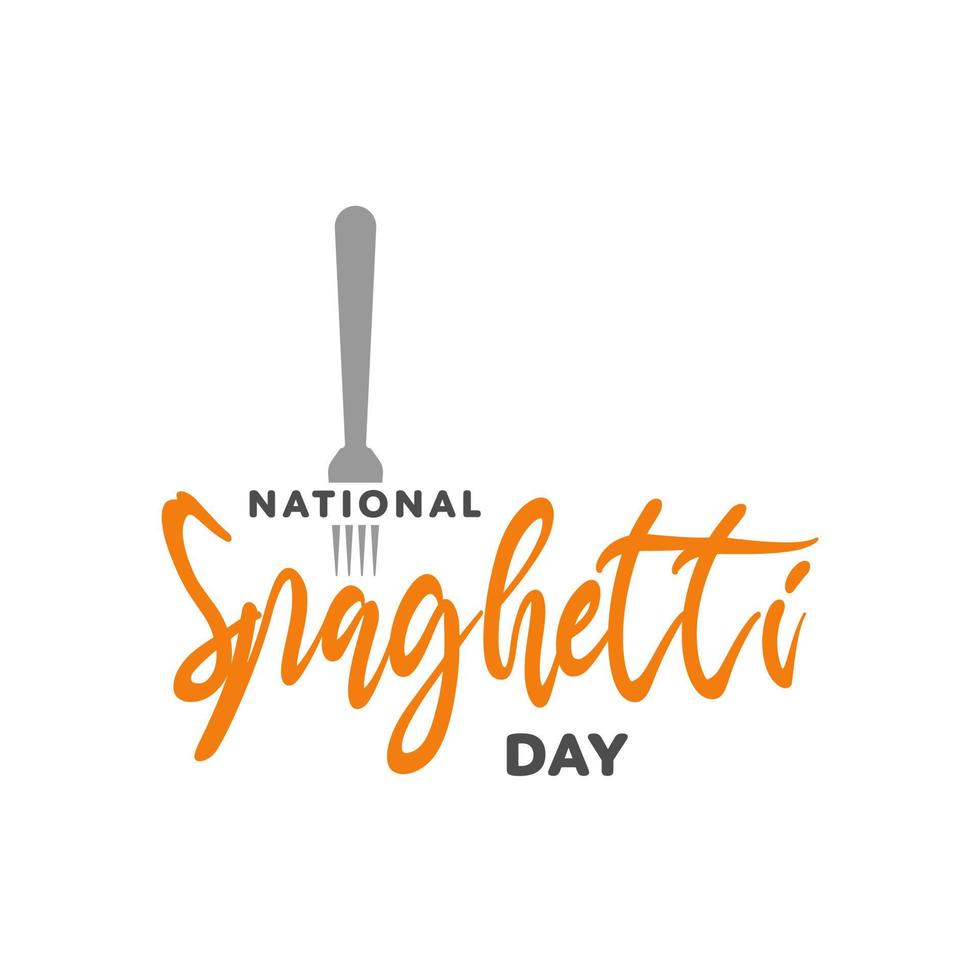 spaghetti dag. hand- getrokken schoonschrift stijl illustratie ontwerp voor nationaal spaghetti dag evenement banier of poster vector