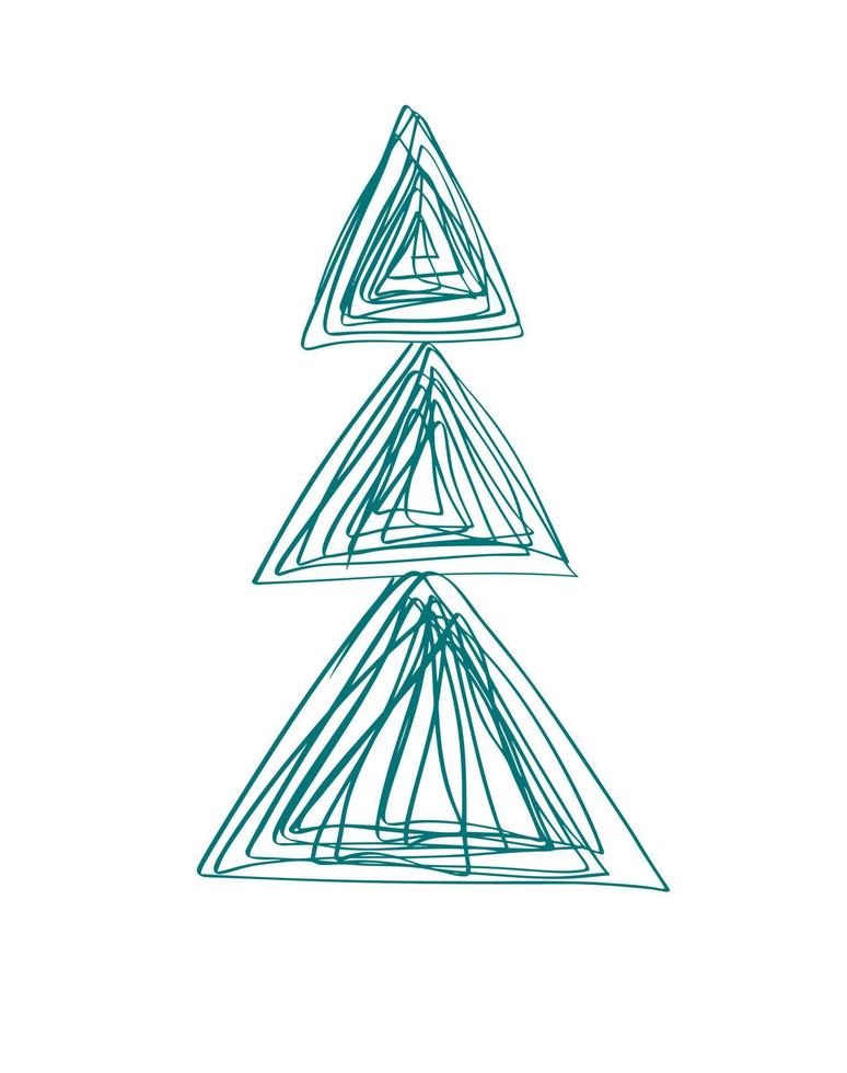 mooi pluizig Kerstmis boom. mooi hoor ontwerp element voor Kerstmis en nieuw jaar kaarten. vector