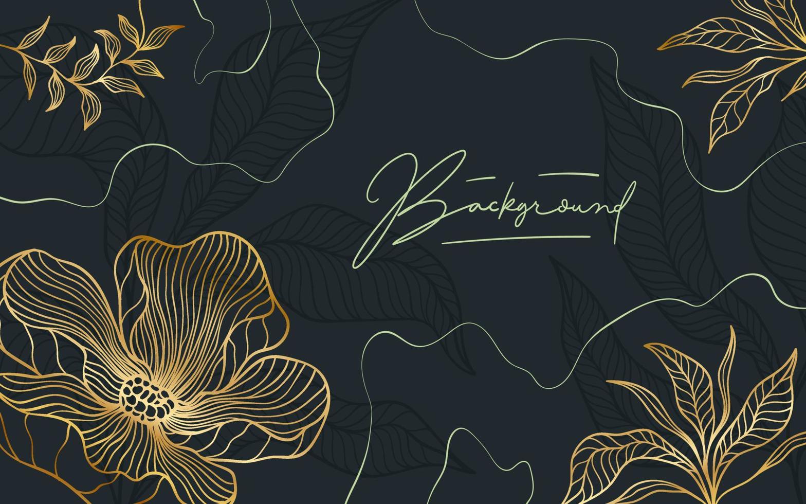 hand- getrokken gouden lijnen Aan elegant bloemen kader achtergrond vector