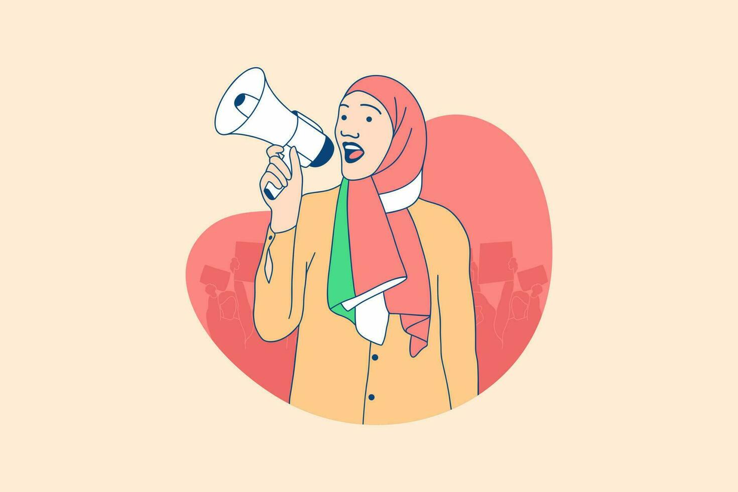 illustraties mooi Iraans vrouw demonstranten voor vrij Iraans Dames campagne ontwerp concept vector