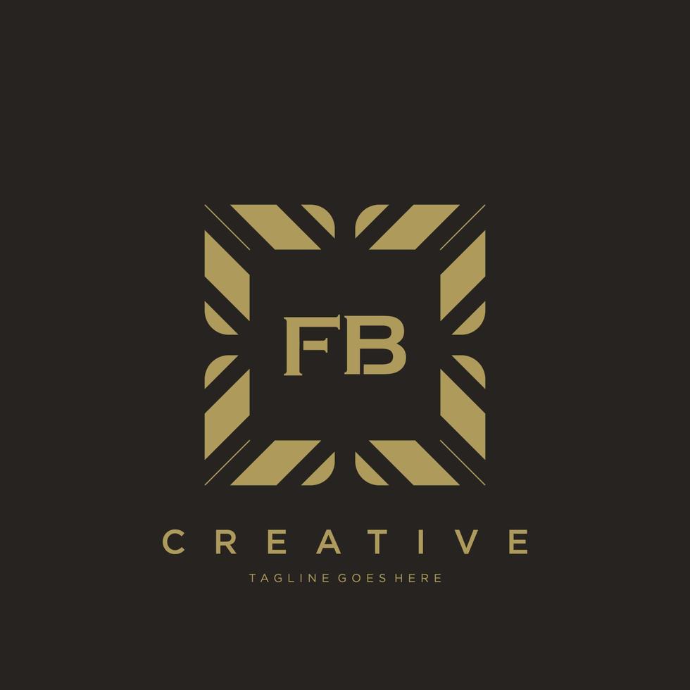 fb eerste brief luxe ornament monogram logo sjabloon vector