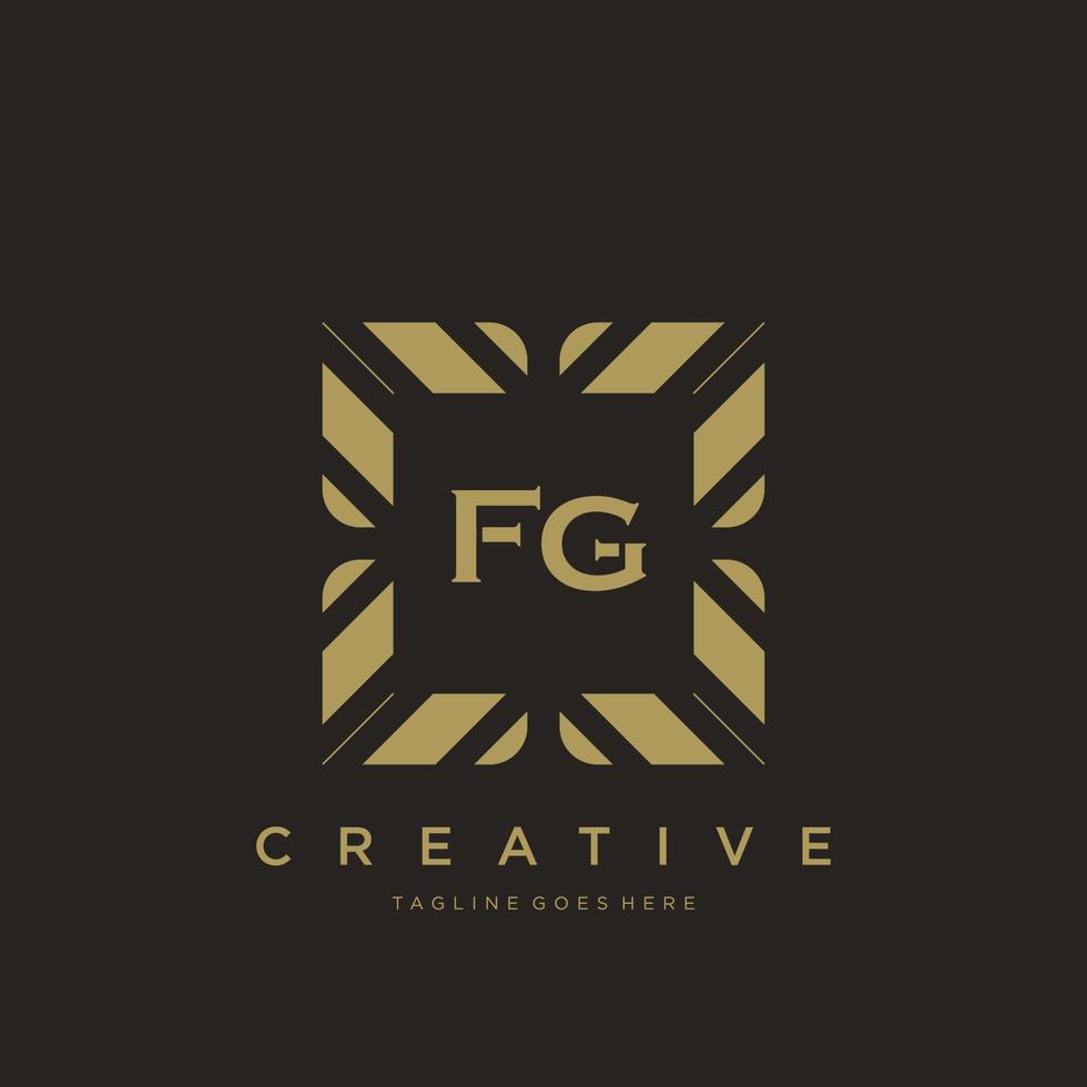 fg eerste brief luxe ornament monogram logo sjabloon vector