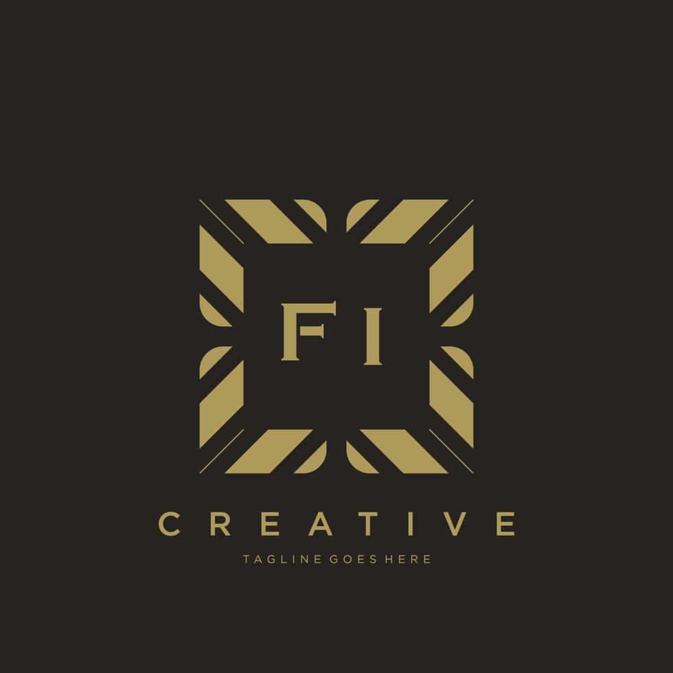 fi eerste brief luxe ornament monogram logo sjabloon vector