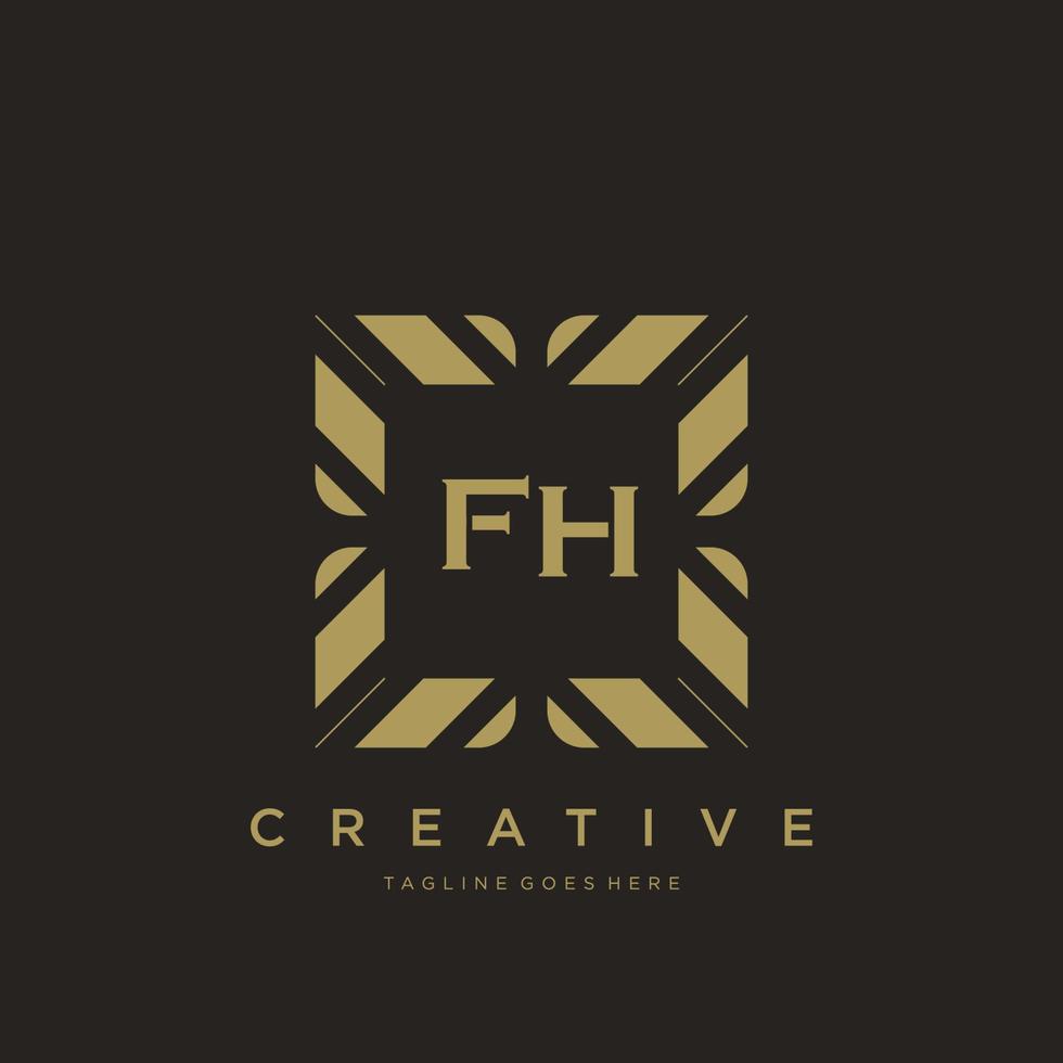 fh eerste brief luxe ornament monogram logo sjabloon vector