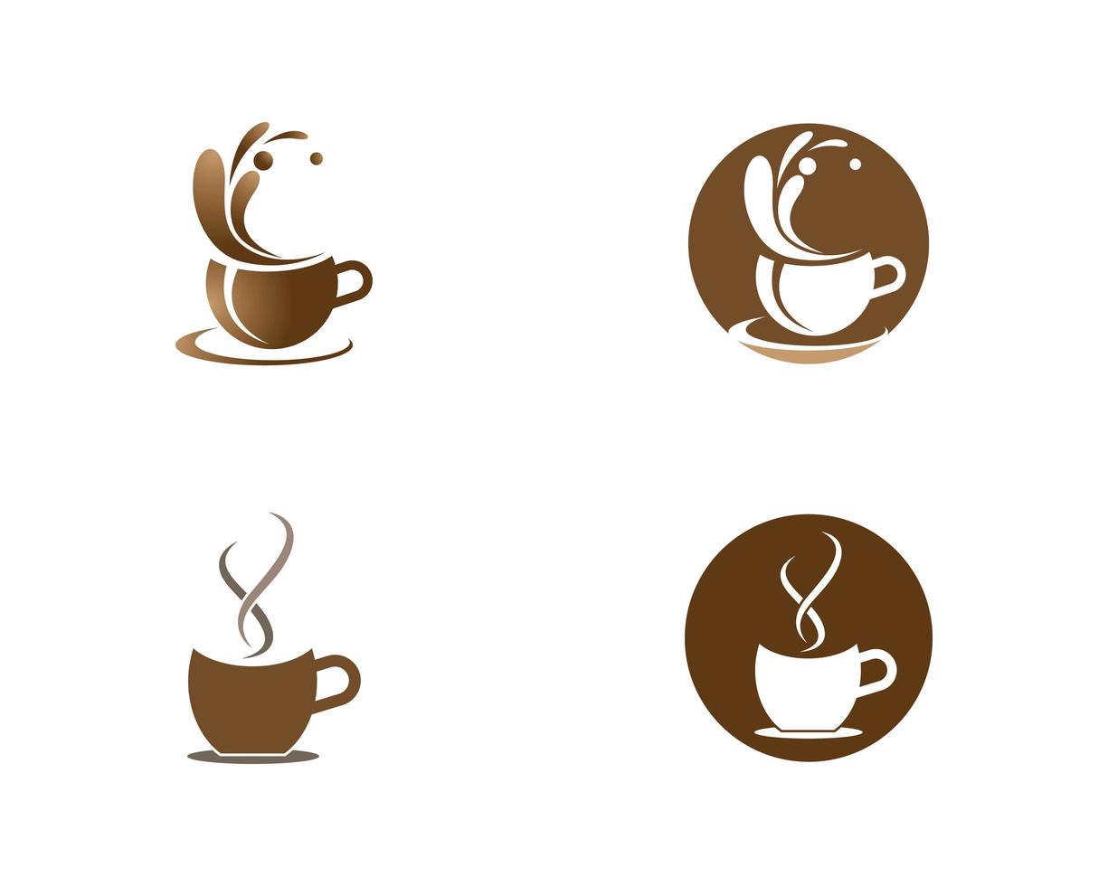 set koffiekopje logo vector