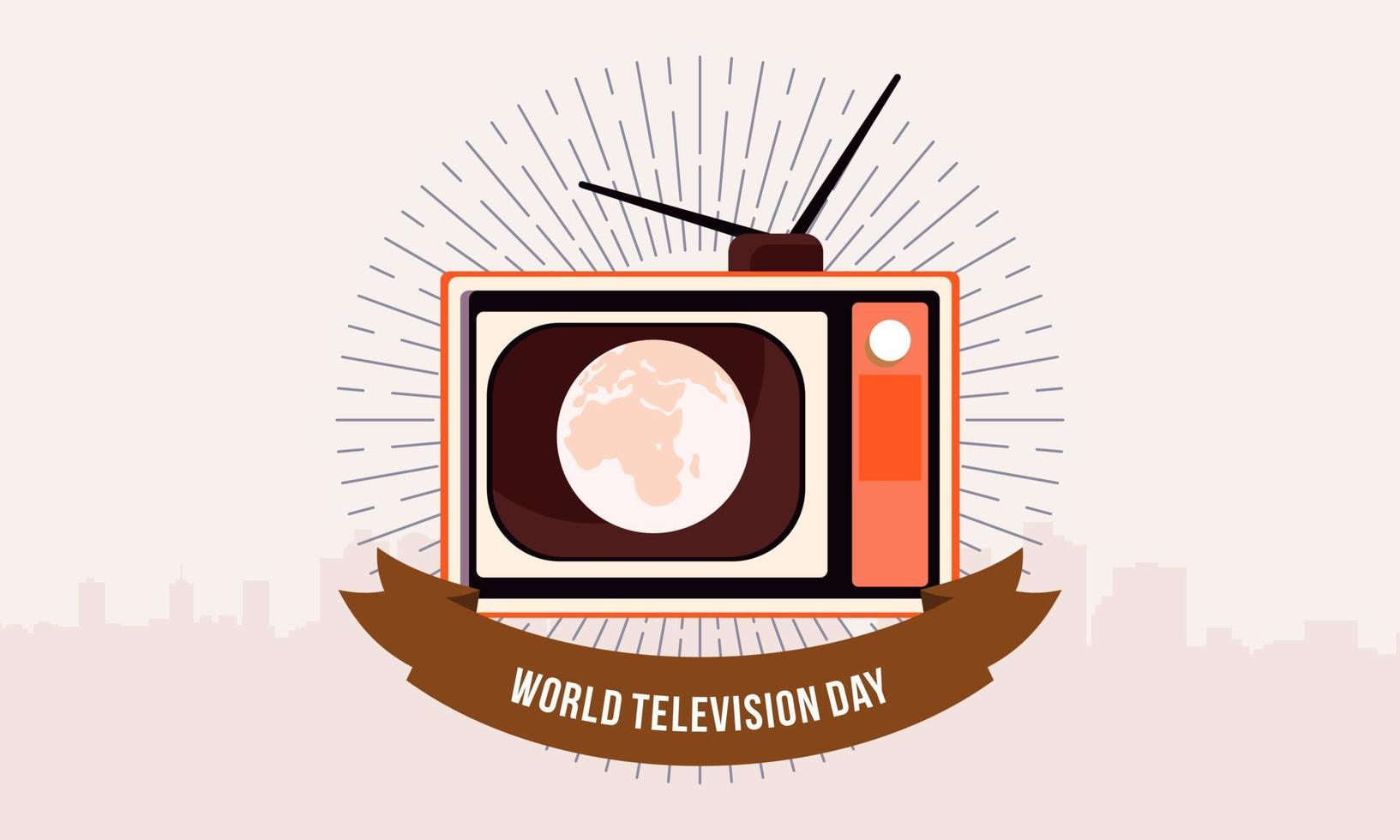 wijnoogst televisie tekenfilm illustratie. wereld televisie dag illustratie vector