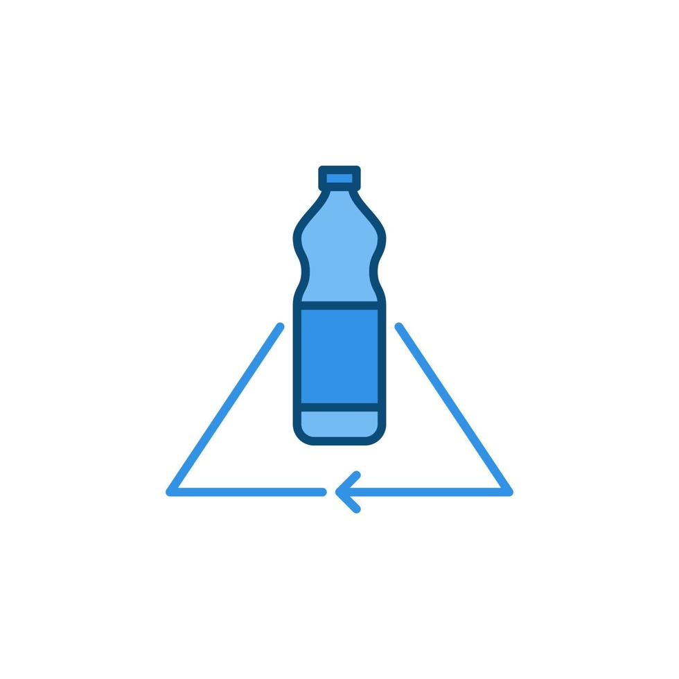 plastic fles recycle vector concept blauw icoon