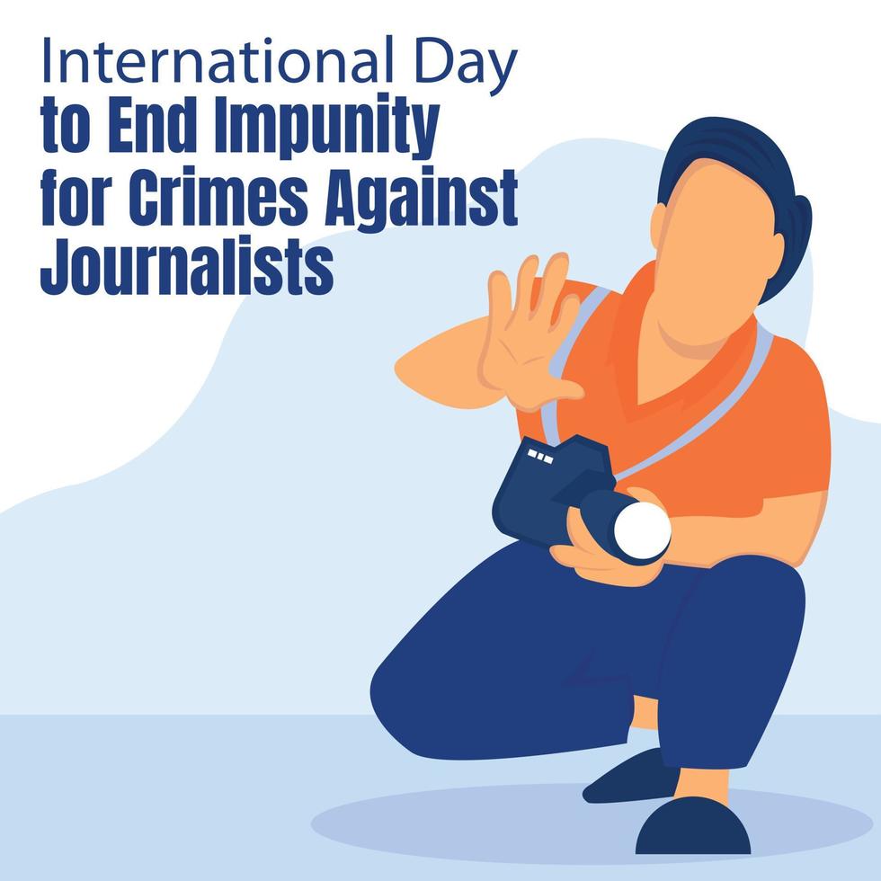 illustratie vector grafisch van een journalist is verspreiden zijn handpalmen, perfect voor Internationale dag, einde straffeloosheid voor misdaden opnieuw journalisten, vieren, groet kaart, enz.